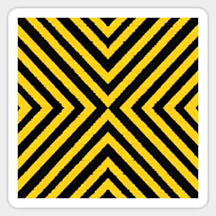 HIGHLY Visible Yellow and Black Line Kaleidoscope pattern (Seamless) 3 Sticker